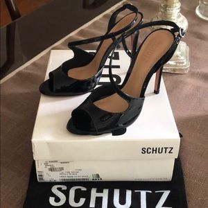 Schutz High Heel Sandal Verniz Black